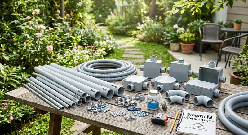 ท่อร้อยสายไฟ PVC สำหรับเดินสายไฟในบ้าน ป้องกันหนูกัดสายไฟ