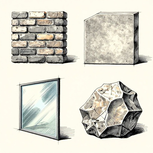 Texture วัสดุต่าง ๆ — อิฐ, คอนกรีต, กระจก, หิน — แ